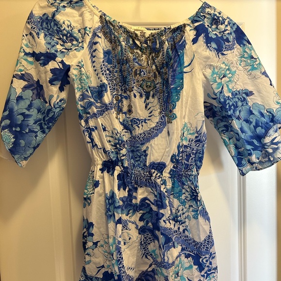 Camilla Blue and White Kids Dress - Picture 3 of 3